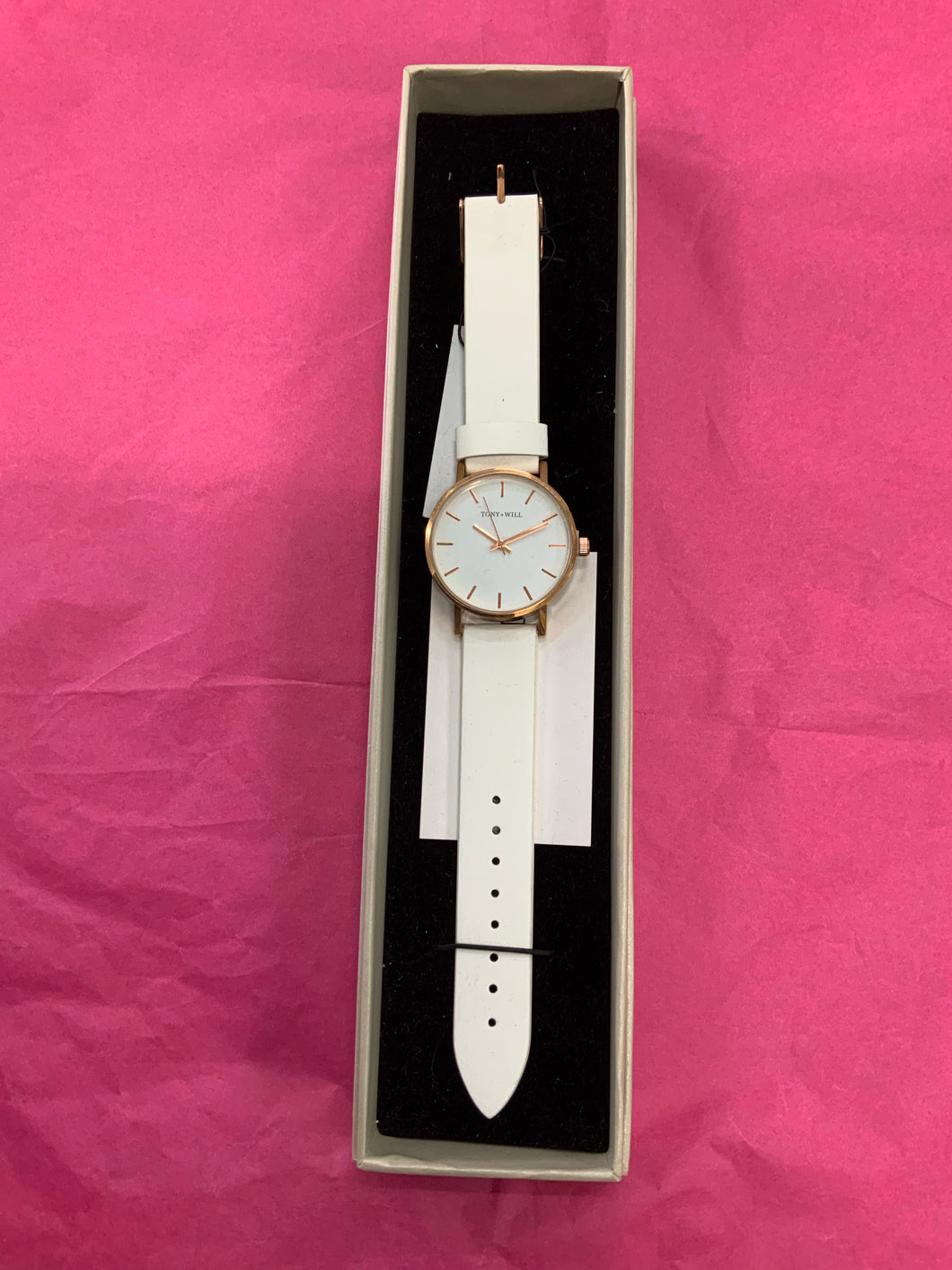 Tony and Will - White Leather Watch
