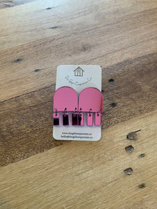 Gift Emporium Co- Pink Mirror Jellyfish Earrings