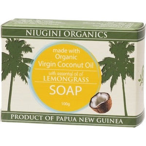 NIUGINI ORGANICS Coconut Oil Soap  Lemongrass 100g