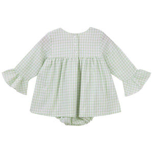 ISLA GINGHAM L/S ROMPER - SAGE