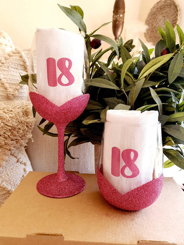 Glitter Glasses - AGE BIRTHDAY - PINK