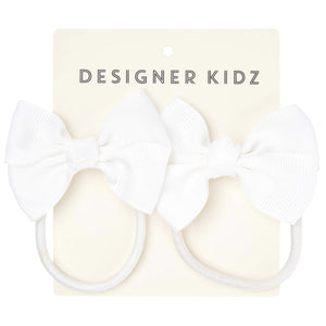 BOW HAIR TIE PACK - WHITE