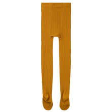 Load image into Gallery viewer, CABLE KNIT RIB TIGHTS - MUSTARD