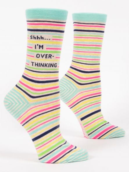 Women’s Shhh I’m Overthinking Crew Sock