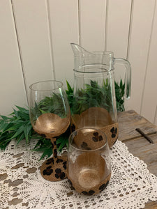 Leopard Glitter Wine Glass