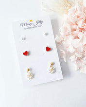 Load image into Gallery viewer, Sterling Sliver Petite Studs 3 Pairs Vintage mini