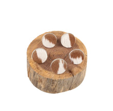 Load image into Gallery viewer, Cowhide Ring - Tan/White Patch