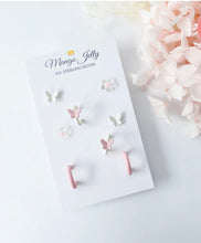 Load image into Gallery viewer, Sterling Sliver Petite Studs 4 Pairs Pastel Pink