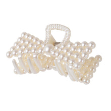Load image into Gallery viewer, PEARL BOW HAIR CLIP - IVORY