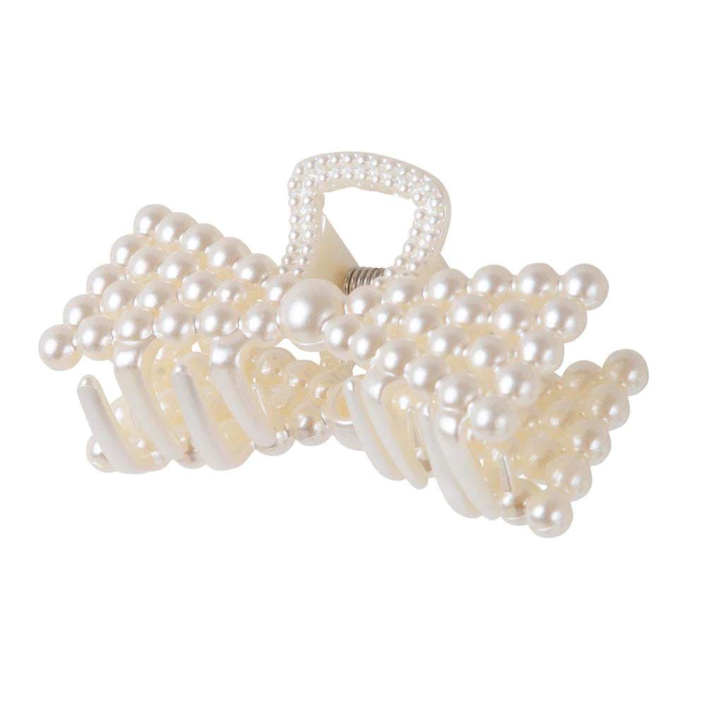 PEARL BOW HAIR CLIP - IVORY