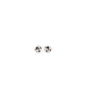 Load image into Gallery viewer, BLACK LINED LEOPARD MINI CIRCLE STUD EARRINGS