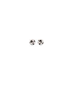BLACK LINED LEOPARD MINI CIRCLE STUD EARRINGS