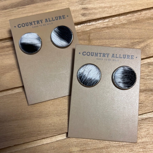 16MM COWHIDE STUDS - BLACK/WHITE PATCH