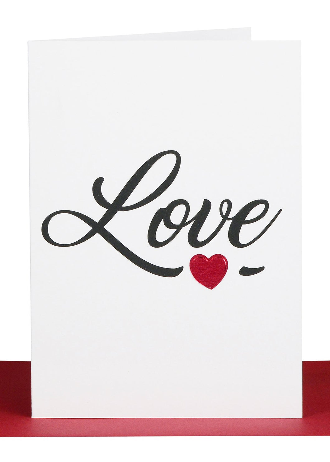 Love Greeting Card – Shiny Red Heart