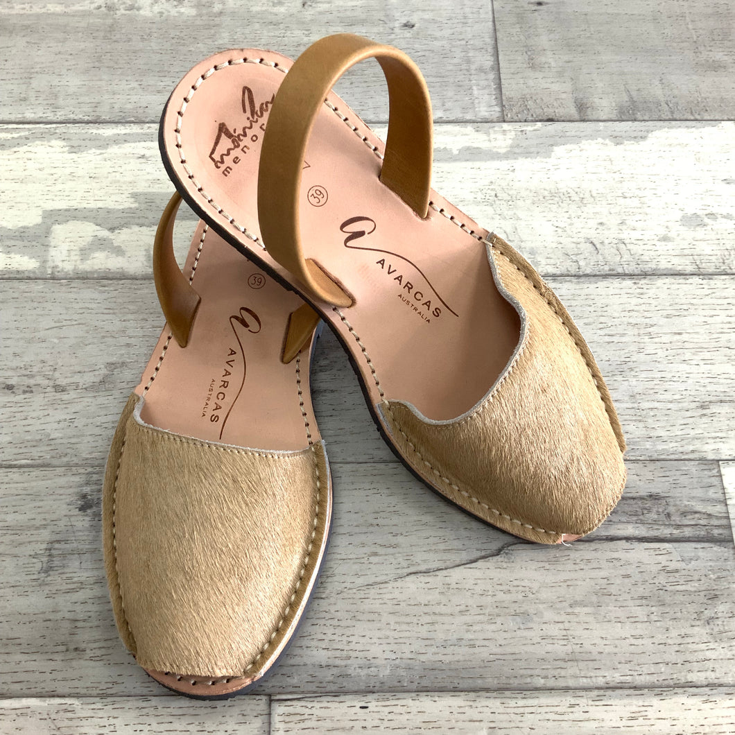 Caramel Leather Hide Avarcas