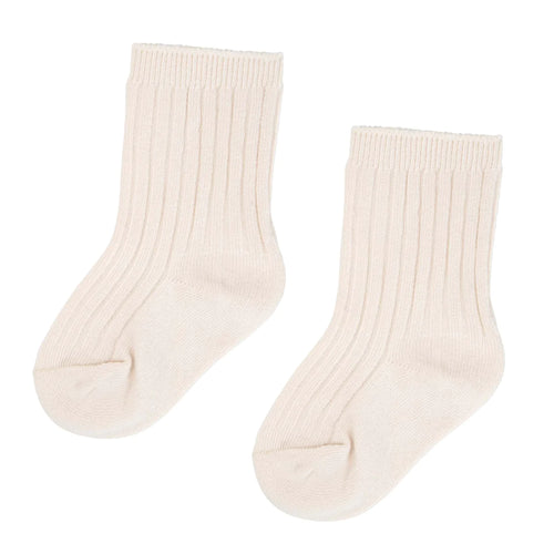 RIB CREW SOCKS - ECRU