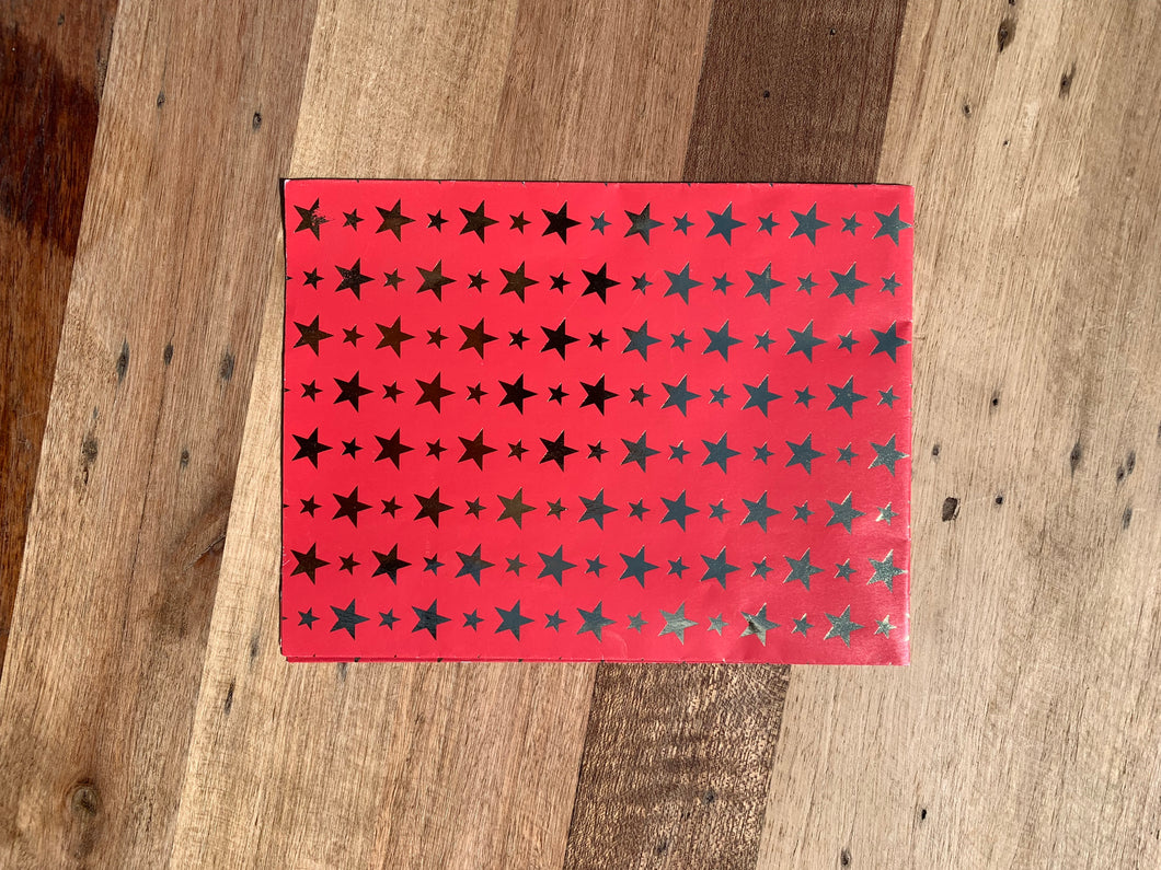 Wrapping Paper - Red Foil Star (E1303)
