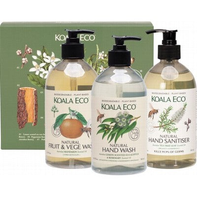 KOALA ECO Kitchen Gift Pack  Sanitiser, H/Wash, Fruit & Veg Wash