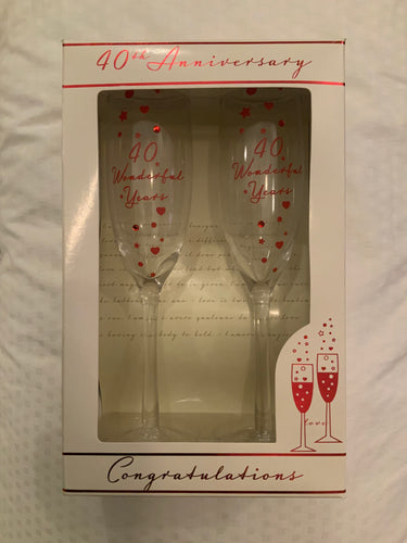 40th Anniversary Champagne Flutes