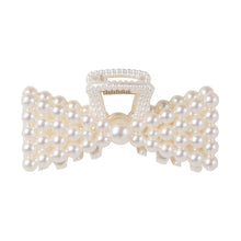 Load image into Gallery viewer, PEARL BOW HAIR CLIP - IVORY