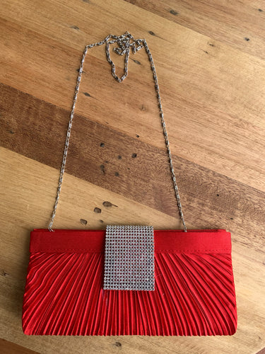 Red Rouched Evening Bag