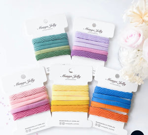Metal Free textured hair ties (Regular size) - Yellow