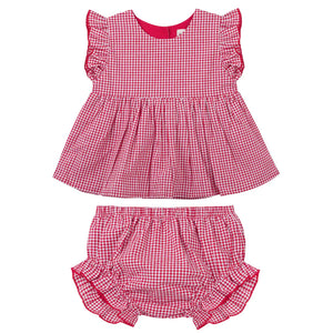 GIGI GINGHAM DRESS & BLOOMER SET - RED