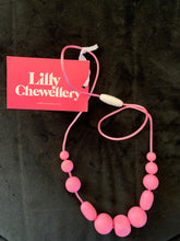 Load image into Gallery viewer, Lilly Chewellery Teething Necklace - Long Light Pink Multi Beads