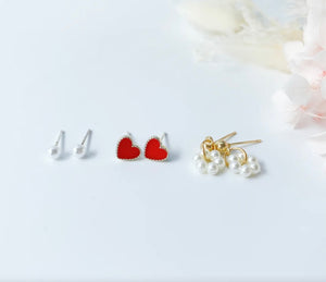 Sterling Sliver Petite Studs 3 Pairs Vintage mini