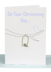 Christening Greeting Card – Blue