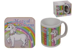 MUG & COASTER SET - RAINBOW UNICORN
