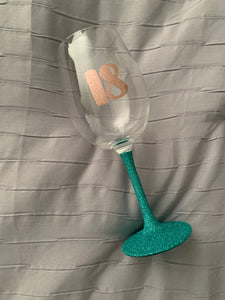 18th Glitter Wine Glasses