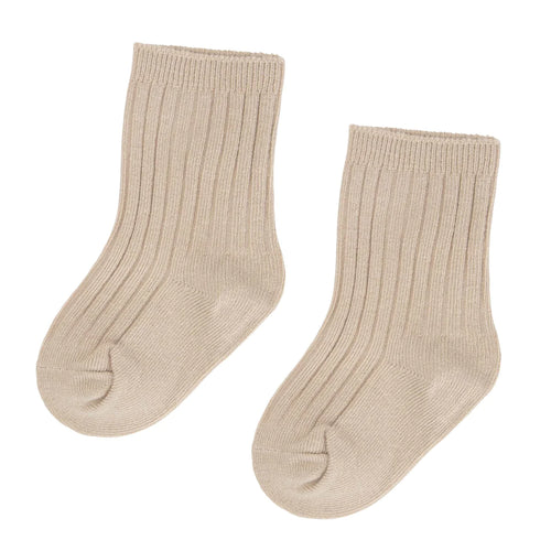 RIB CREW SOCKS - LATTE