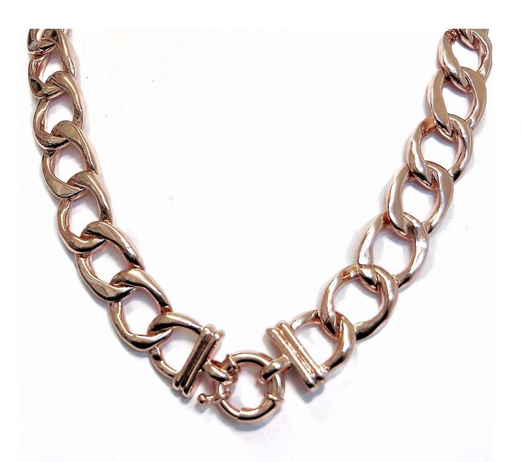 Chunky Chain Pendant Keeper Necklace