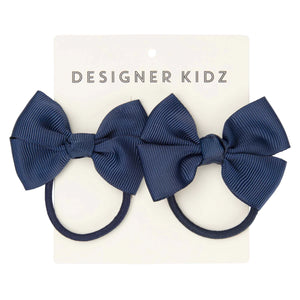 BOW HAIR TIE PACK - NAVY