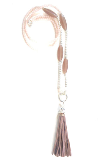 Long Semi Precious Tassel Necklace