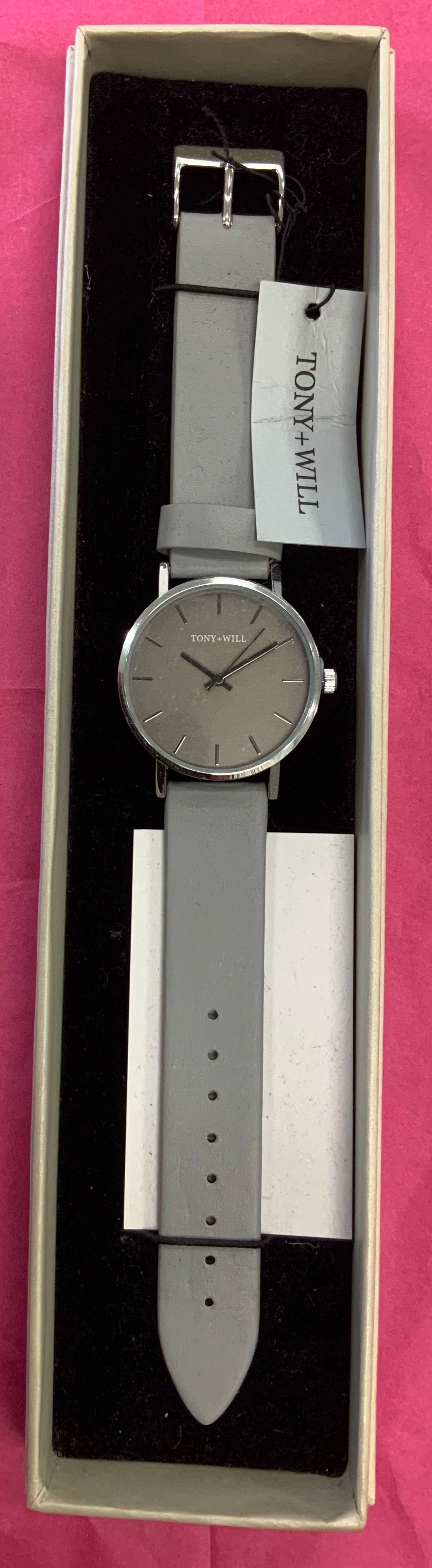 Tony and will - Grey leather watch